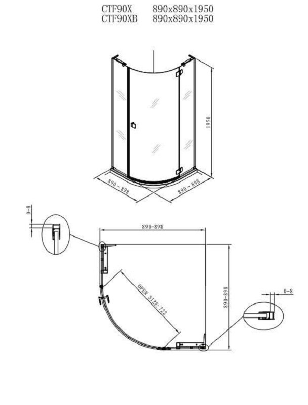 Душевой уголок Koller Pool Aqua Line Neon N90RС 90x90 купить в интернет-магазине Sanbest