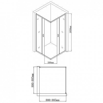 Душевой уголок Aquanet SE-900S 90x90 купить в интернет-магазине Sanbest