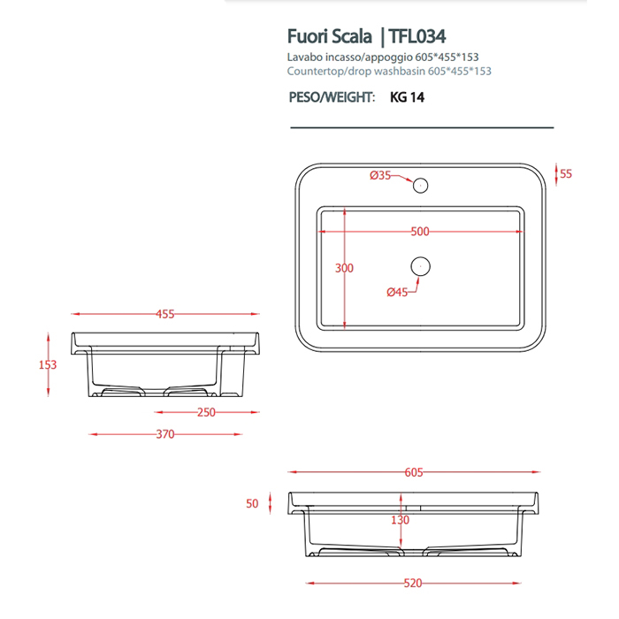 Раковина Artceram FUORI SCALA TFL034 60.5 denim серая купить в интернет-магазине Sanbest