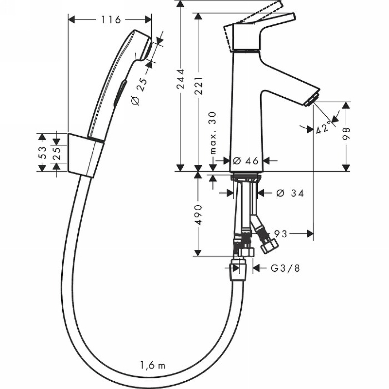 Смеситель для раковины Hansgrohe Talis S 72290000 хром купить в интернет-магазине сантехники Sanbest