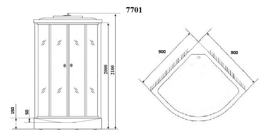 Душевая кабина Niagara Lux NG-7701G 90x90 купить в интернет-магазине Sanbest