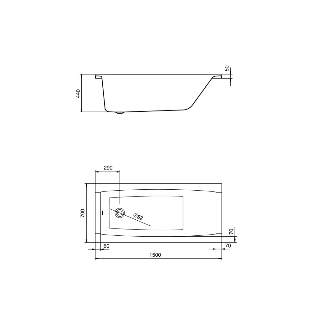 Ванна Santek Santorini 1WH302497 150x70 купить в интернет-магазине Sanbest