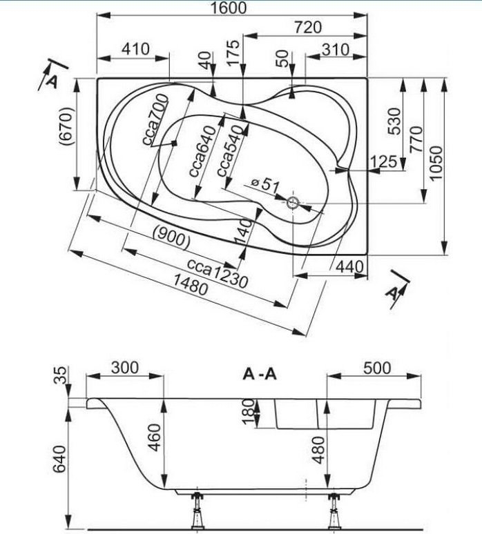 Ванна акриловая Vagnerplast Melite 160x105 купить в интернет-магазине Sanbest