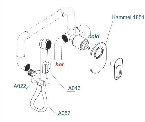 Гигиенический душ WasserKRAFT Kammel A111857 купить в интернет-магазине сантехники Sanbest