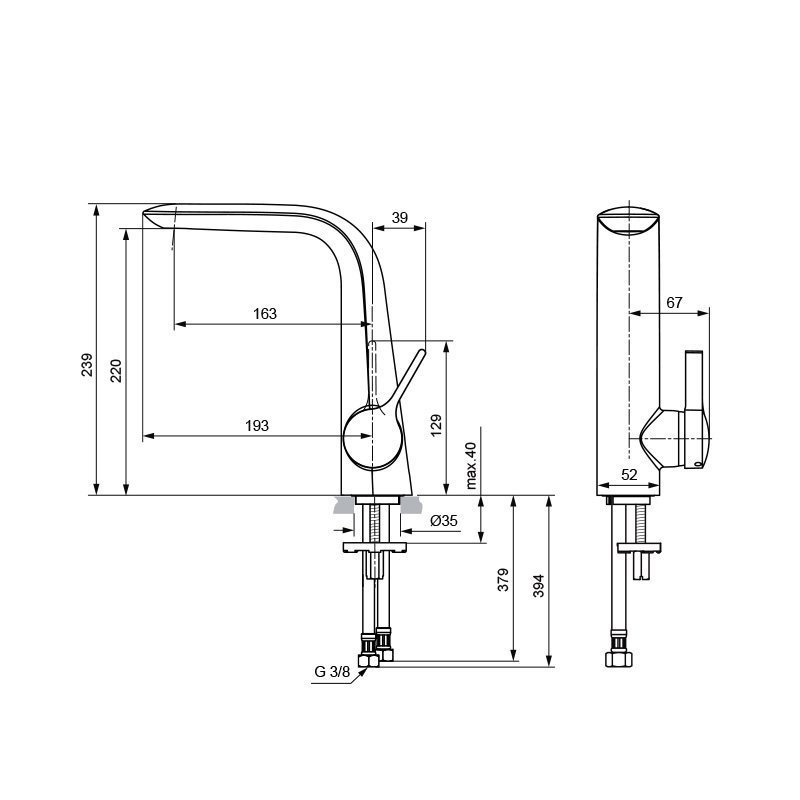 Смеситель для раковины Ideal Standard Melange A6042AA купить в интернет-магазине сантехники Sanbest