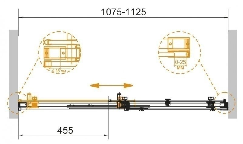 Душевая дверь Cezares STYLUS-SOFT-BF-1-110-C-Cr купить в интернет-магазине Sanbest