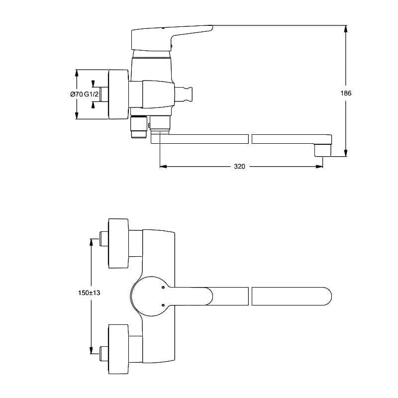 Смеситель для ванны Ideal Standard Connect B9923AA купить в интернет-магазине сантехники Sanbest