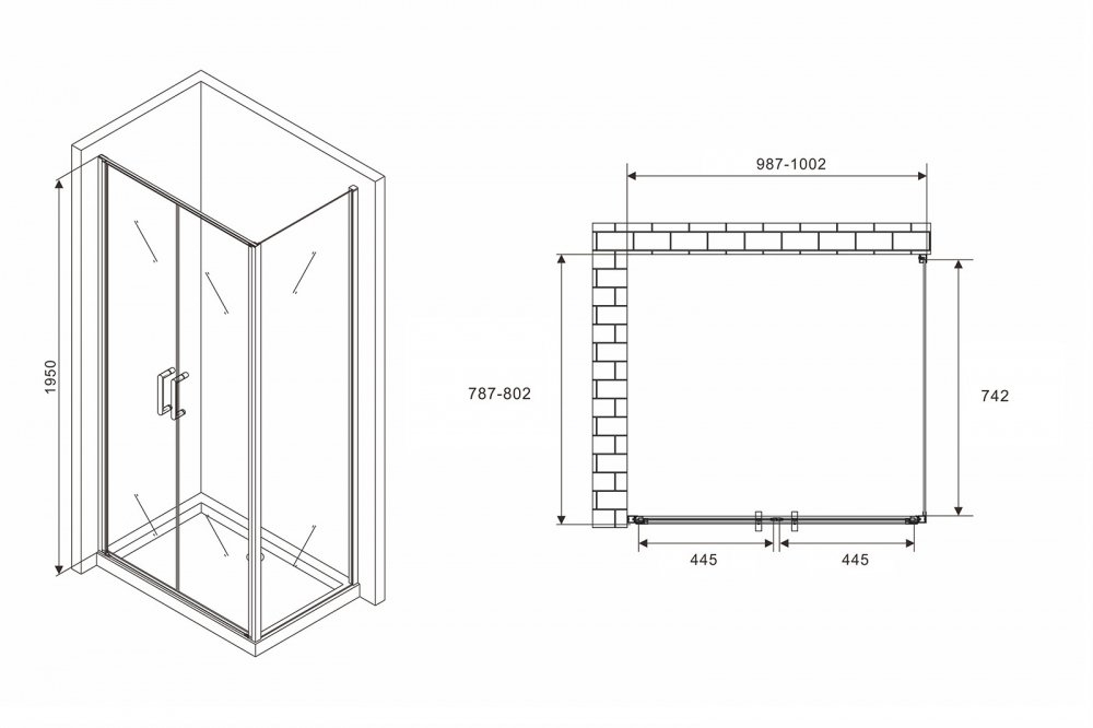 Душевой уголок Abber Sonnenstrand AG04100C-S80 100x80 купить в интернет-магазине Sanbest