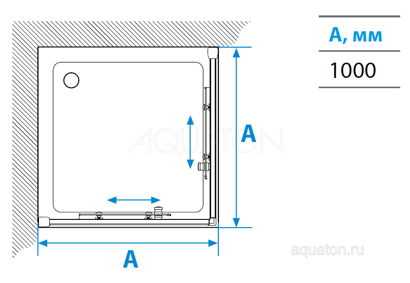 Душевой уголок Акватон Ritsa квадратный 100х100 купить в интернет-магазине Sanbest