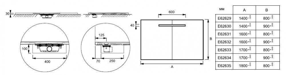 Душевой поддон прямоугольный Jacob Delafon SURFACE 140x80 купить в интернет-магазине Sanbest