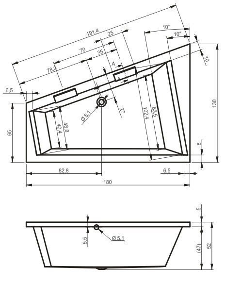 Ванна акриловая Riho Doppio 180x130 купить в интернет-магазине Sanbest