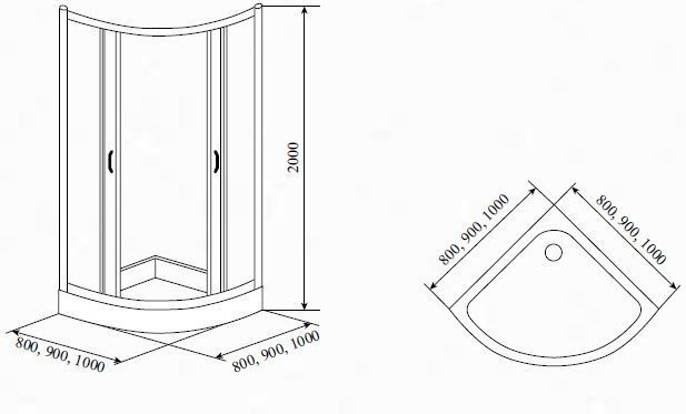 Душевой уголок TIMO TL-8001 80x80 стекло матовое купить в интернет-магазине Sanbest