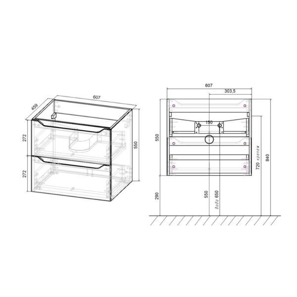 Мебель для ванной Vincea Norma 60 V.Oak для ванной в интернет-магазине Sanbest