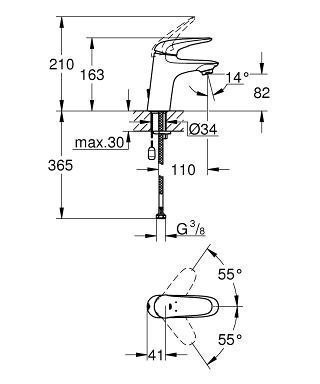 Смеситель для раковины Grohe Eurostyle 23713003 купить в интернет-магазине сантехники Sanbest