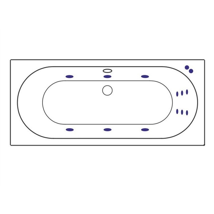 Ванна акриловая EXCELLENT Oceana Slim 180x80 LINE хром купить в интернет-магазине Sanbest