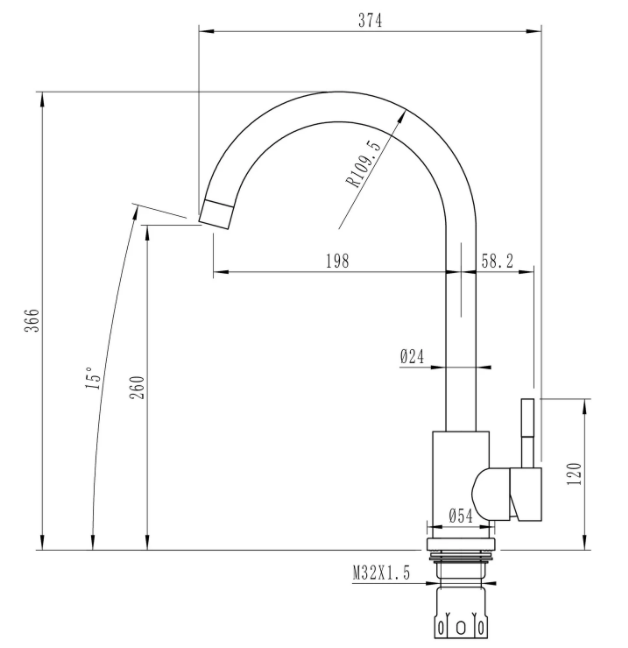 Смеситель для кухни 35k MIXLINE MLSS-0303 купить в интернет-магазине сантехники Sanbest