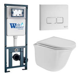 Унитаз с инсталляцией WeltWasser MARBERG 410 + TELBACH 004 GL-WT + MAR 410 SE GL-WT купить в интернет-магазине Sanbest