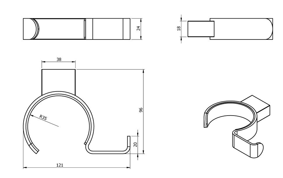 Держатель для фена Langberger Accessories 28091A купить в интернет-магазине сантехники Sanbest