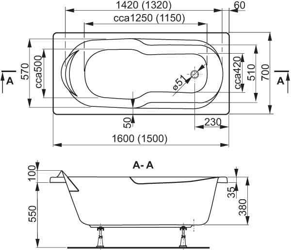 Ванна акриловая Vagnerplast Nymfa 150x70 купить в интернет-магазине Sanbest