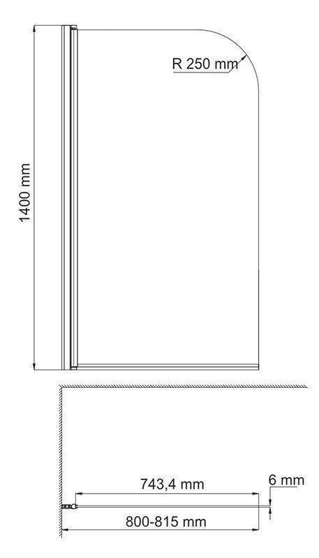 Шторка для ванной WasserKRAFT Leine 35P01 80x140 купить в интернет-магазине Sanbest