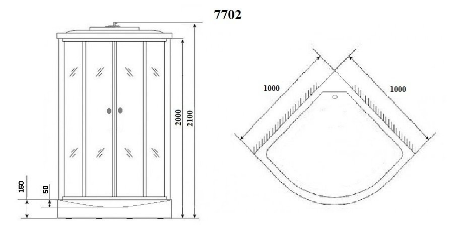 Душевая кабина Niagara Lux NG-7702G 100x100 купить в интернет-магазине Sanbest