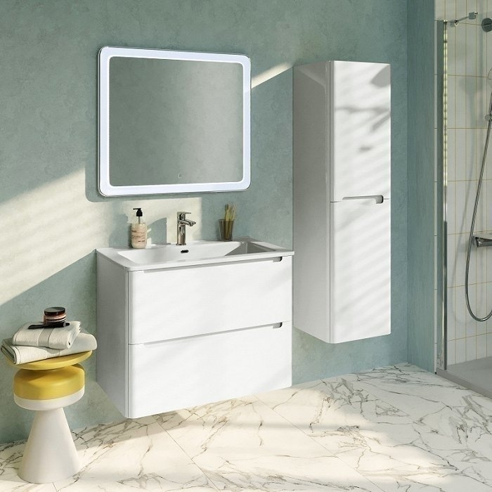 Шкаф-пенал IDDIS Edifice EDI40W0i97 40 белый для ванной в интернет-магазине сантехники Sanbest