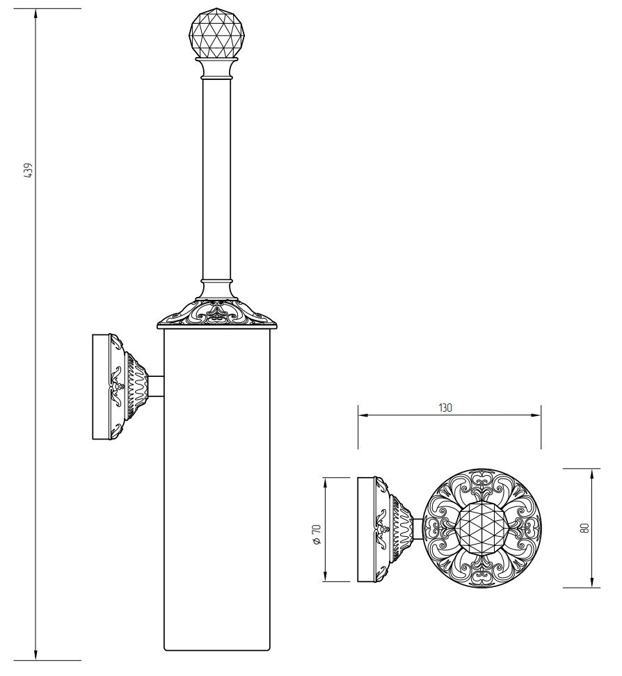 Ершик для туалета Migliore Cristalia ML.CRS-60.203.CR хром/Swarovski купить в интернет-магазине сантехники Sanbest