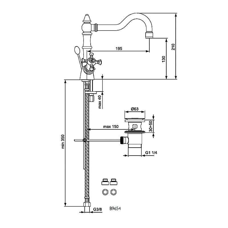 Смеситель для раковины Ideal Standard Reflection B9654LS купить в интернет-магазине сантехники Sanbest