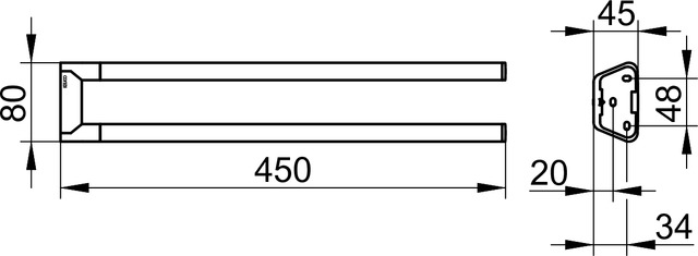 Полотенцедержатель KEUCO REVA 12818010000 хром купить в интернет-магазине сантехники Sanbest