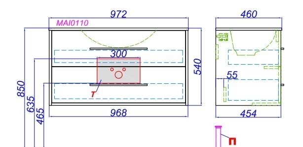 Тумба с раковиной Aqwella Майами 100 дуб сонома для ванной в интернет-магазине Sanbest