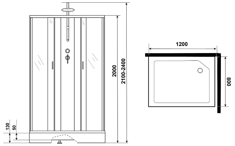 Душевая кабина Niagara Classic NG-43285-14QBKT 120x80 купить в интернет-магазине Sanbest