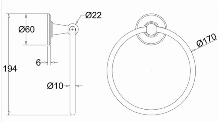 Полотенцедержатель-кольцо Burlington A3 CHR хром купить в интернет-магазине сантехники Sanbest