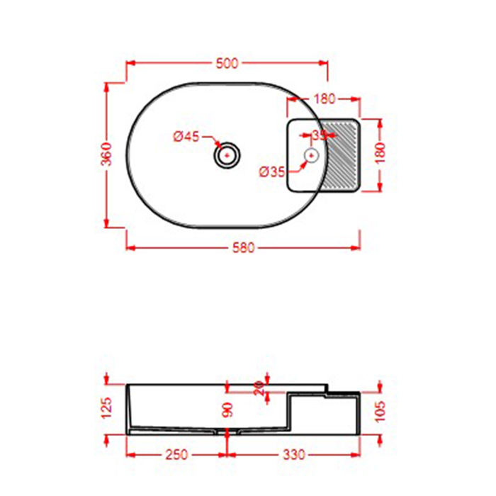 Раковина Artceram CARTESIO CAL001 58 голубая купить в интернет-магазине Sanbest