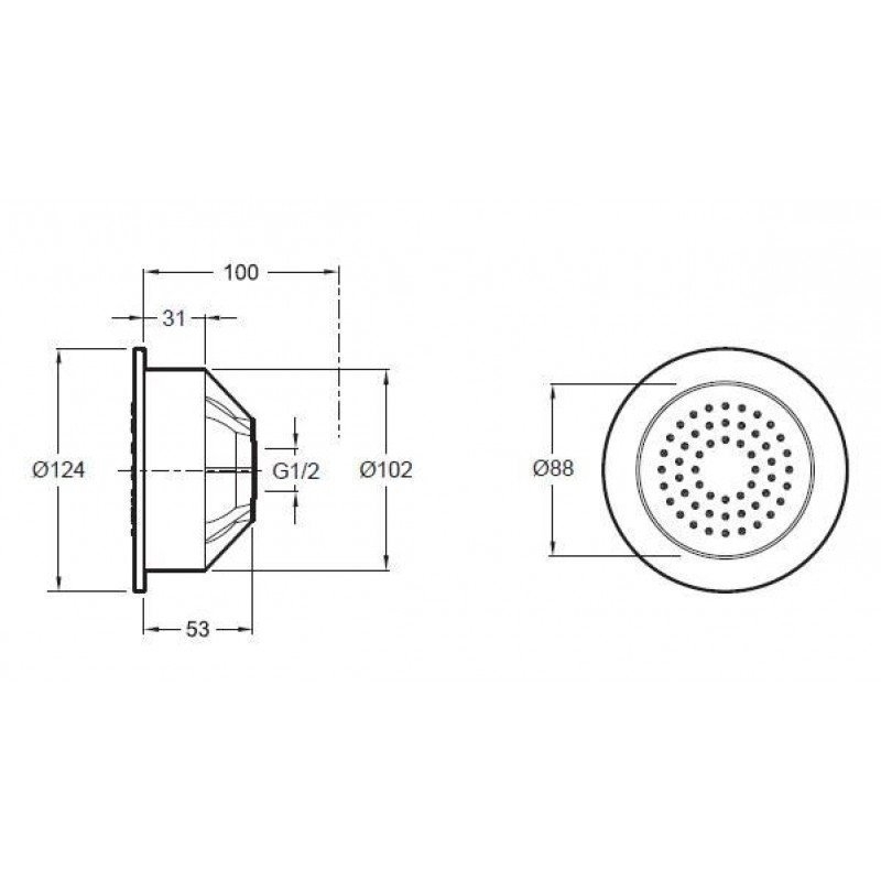 Форсунка для душа Jacob Delafon WATERTILE E8014-CP купить в интернет-магазине сантехники Sanbest