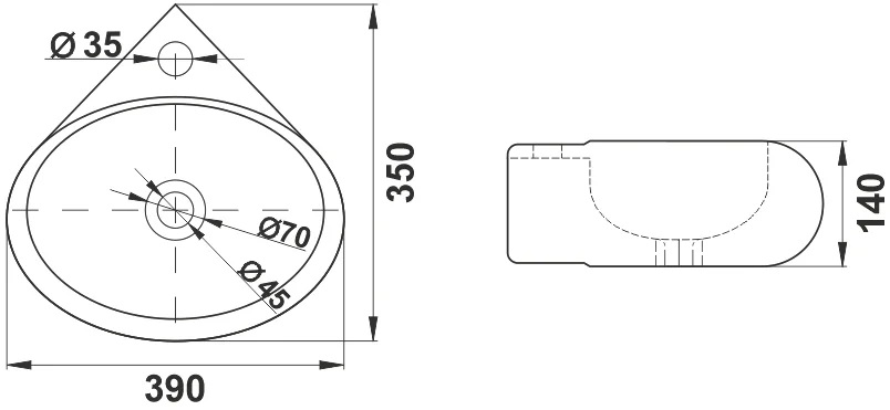 Раковина Melana 320350 320350-805 белая купить в интернет-магазине Sanbest