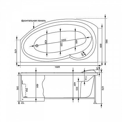 Акриловая ванна Aquanet Jersey 170x100 205405 к/с32 купить в интернет-магазине Sanbest