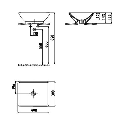 Раковина CREAVIT MINIMAL TP140-00SI00E-0000 черная купить в интернет-магазине Sanbest