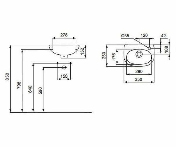 Раковина подвесная Ideal Standard Ecco W407901 купить в интернет-магазине Sanbest