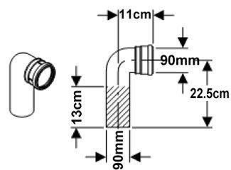 Отвод 90' Geberit купить в интернет-магазине сантехники Sanbest
