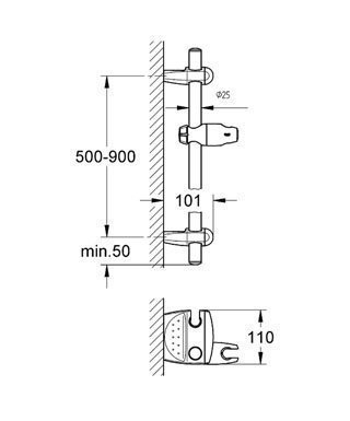 Душевая штанга Grohe Movario 28398 000 купить в интернет-магазине сантехники Sanbest