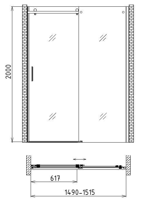 Душевая дверь Gemy Modern Gent 150 S25191B купить в интернет-магазине Sanbest