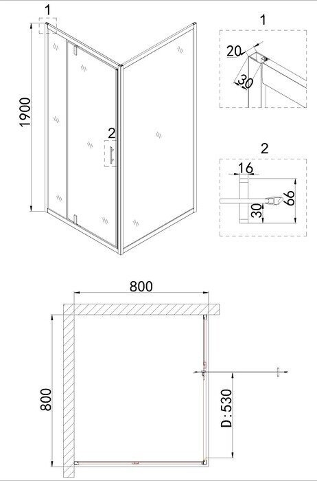 Душевой уголок Niagara Nova NG-83-8AB-A80B 80x80 купить в интернет-магазине Sanbest