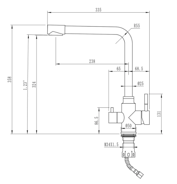 Смеситель для кухни 35k MIXLINE MLSS-0320 купить в интернет-магазине сантехники Sanbest