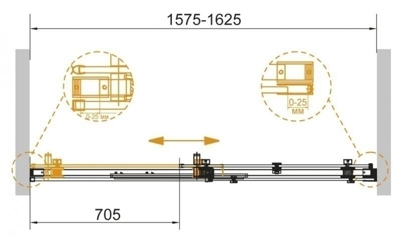 Душевая дверь Cezares STYLUS-SOFT-BF-1-160-C-Cr купить в интернет-магазине Sanbest