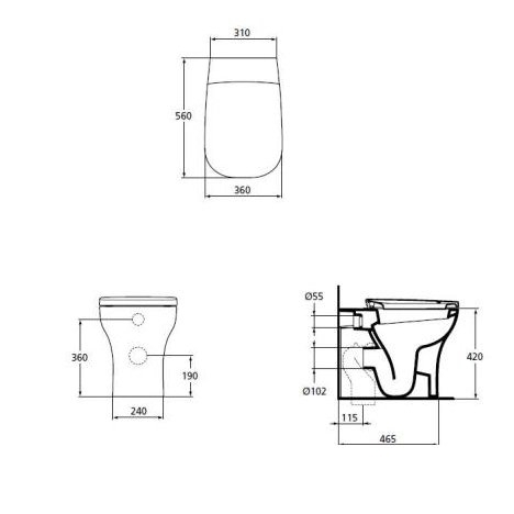 Унитаз приставной Ideal Standard Active T316701 купить в интернет-магазине Sanbest