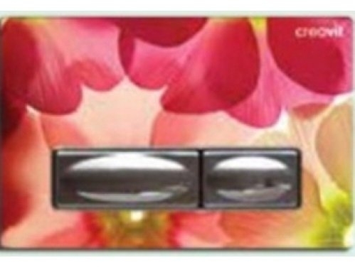 Кнопка для инсталляции со стеклом Creavit GP4009.05 цветы купить в интернет-магазине сантехники Sanbest