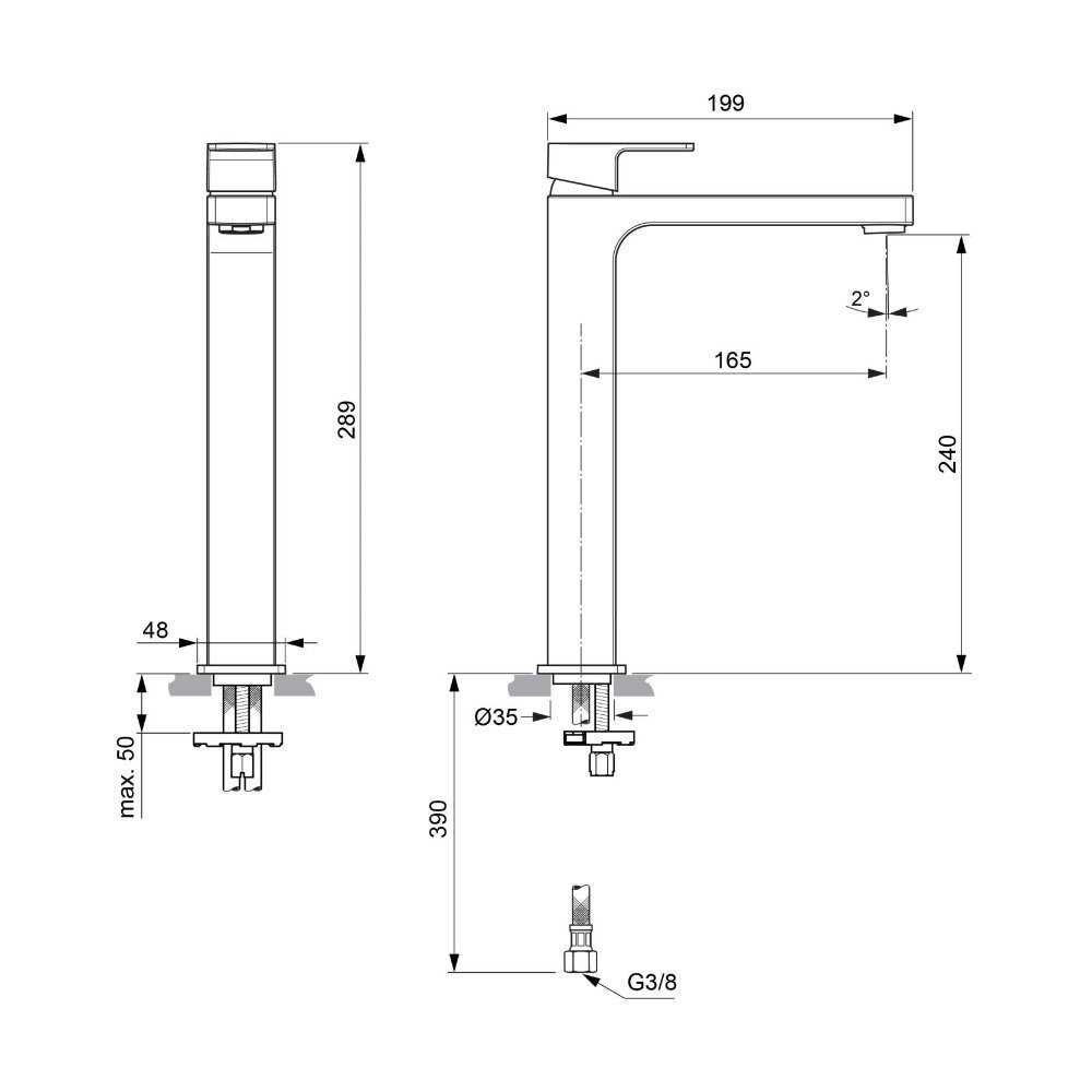 Смеситель для раковины Ideal Standard Edge A7114AA купить в интернет-магазине сантехники Sanbest