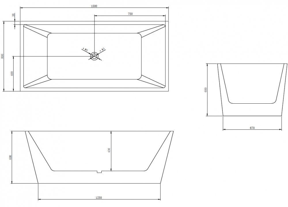 Ванна акриловая ABBER AB9224-1.5 150x80 купить в интернет-магазине Sanbest