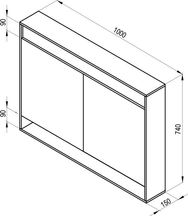 Зеркальный шкаф Ravak STEP X000001421 100 белый в ванную от интернет-магазине сантехники Sanbest