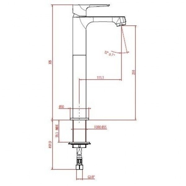 Смеситель для раковины Gattoni H2Omix1000 1046/10 купить в интернет-магазине сантехники Sanbest